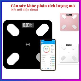 Cân điện tử sức khỏe thông minh phân tích cơ thể-Cân kết nối bluetooth mặt kính cường lực chống vỡ tốt chịu được tối đa 180kg-Bảo hành chính hãng