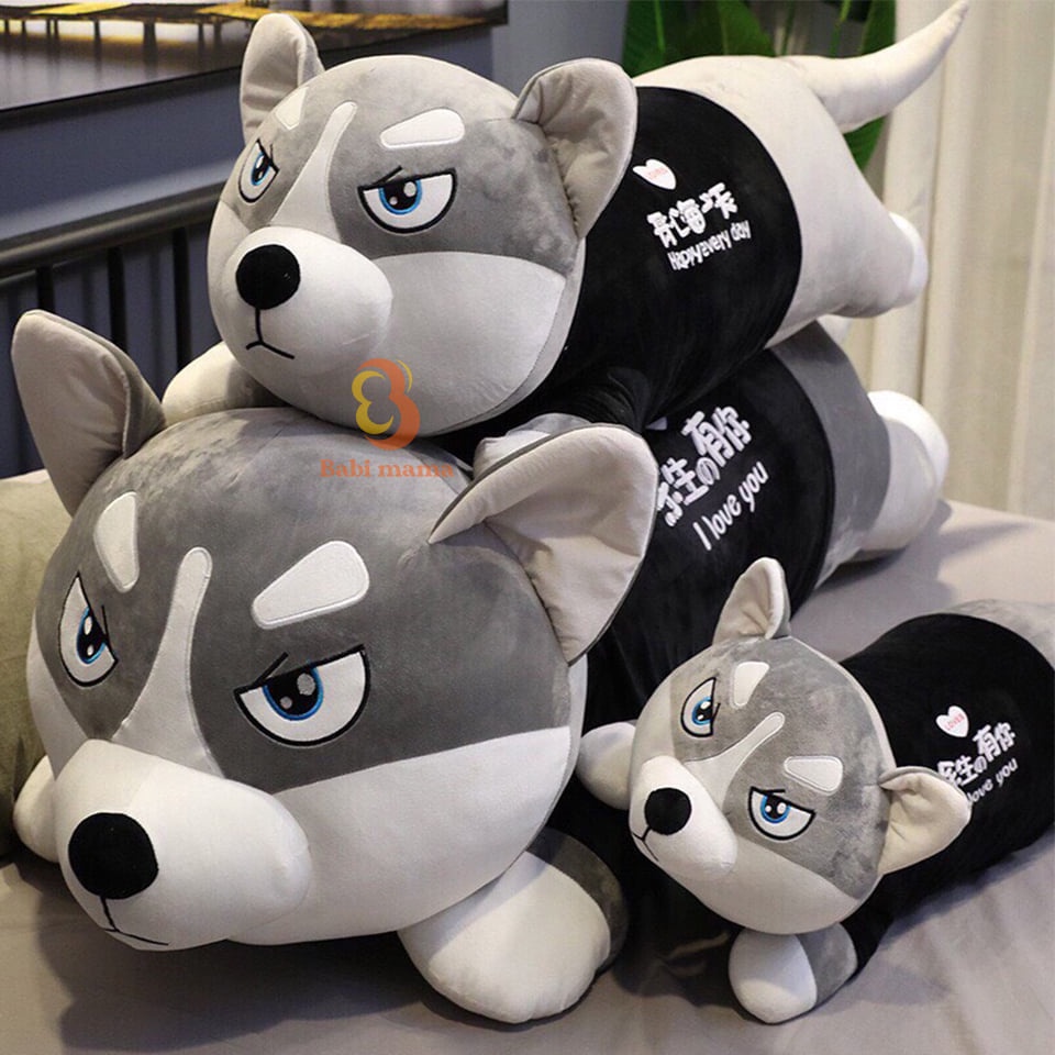 Gấu bông chó husky mặt ngáo nhồi bông hàng cao cấp - gấu xinh - g02
