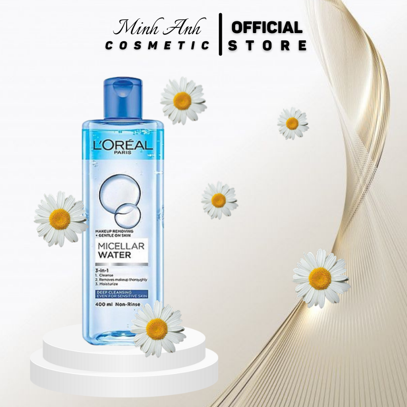 Nước tẩy trang loreal 400ml - tẩy trang loreal cho da dầu mụn khô nhạy cảm