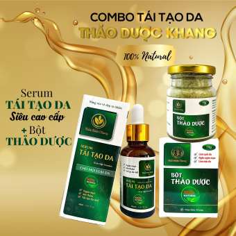 Combo Thảo Dược Khang gồm Serum đánh bay vết thâm sẹo rỗ 50ml + Bột thảo dược