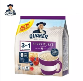 Thức uống Yến Mạch QUAKER 3IN1 Vị Berry Bust - 15gói x 28g (420g) (Date T7/23)