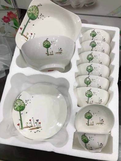 BỘ BÁT ĐĨA SỨ - BÁT TRÀNG CAO CẤP 11 MÓN