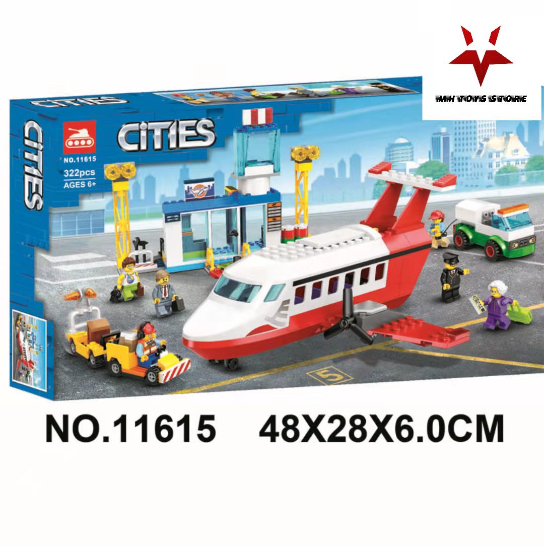 Đồ chơi xếp hình lắp ráp cities 11615 - 322 chi tiết - bộ sư tập sân bay hàng không
