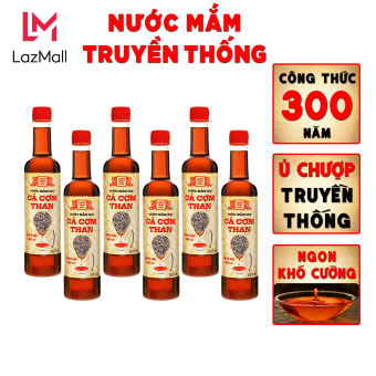 Thùng 6 chai nước mắm nhỉ cá cơm than Làng Chài Xưa tiết kiệm chai nhựa cao cấp 525ml cốt nhỉ đặc biệt vị thanh dịu gu nước mắm nhĩ truyền thống sạch từ 100% cá cơm tươi