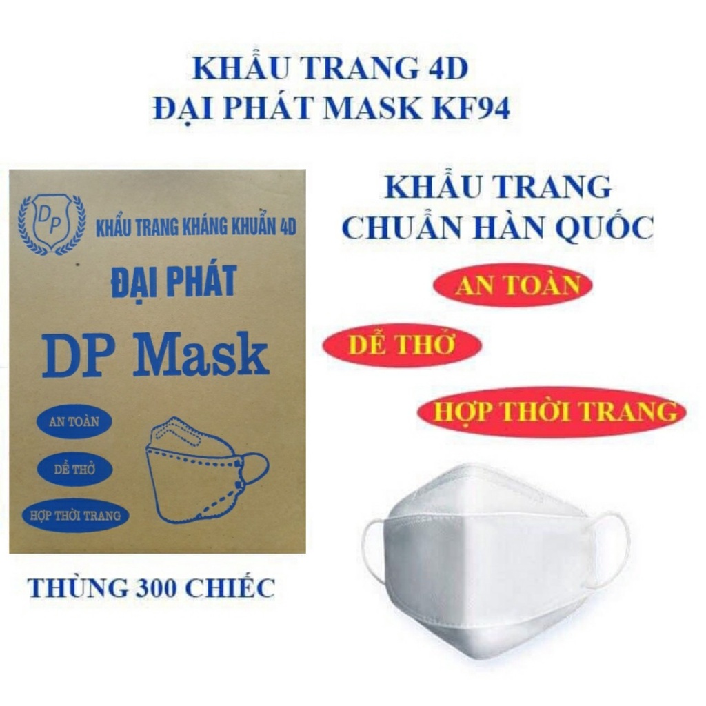 Thùng 300 cái khẩu trang kháng khuẩn kf94 đại phát