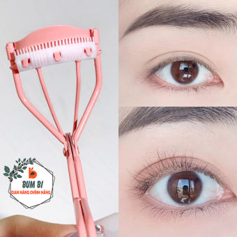 Cây Bấm Mi Cong Xixi Hồng Có Răng Cưa Định Hình Mi, Dụng Cụ Kẹp Lông Mi Bằng Thép Carbon Tích Hợp Cho Mi Tơi Tự Nhiên