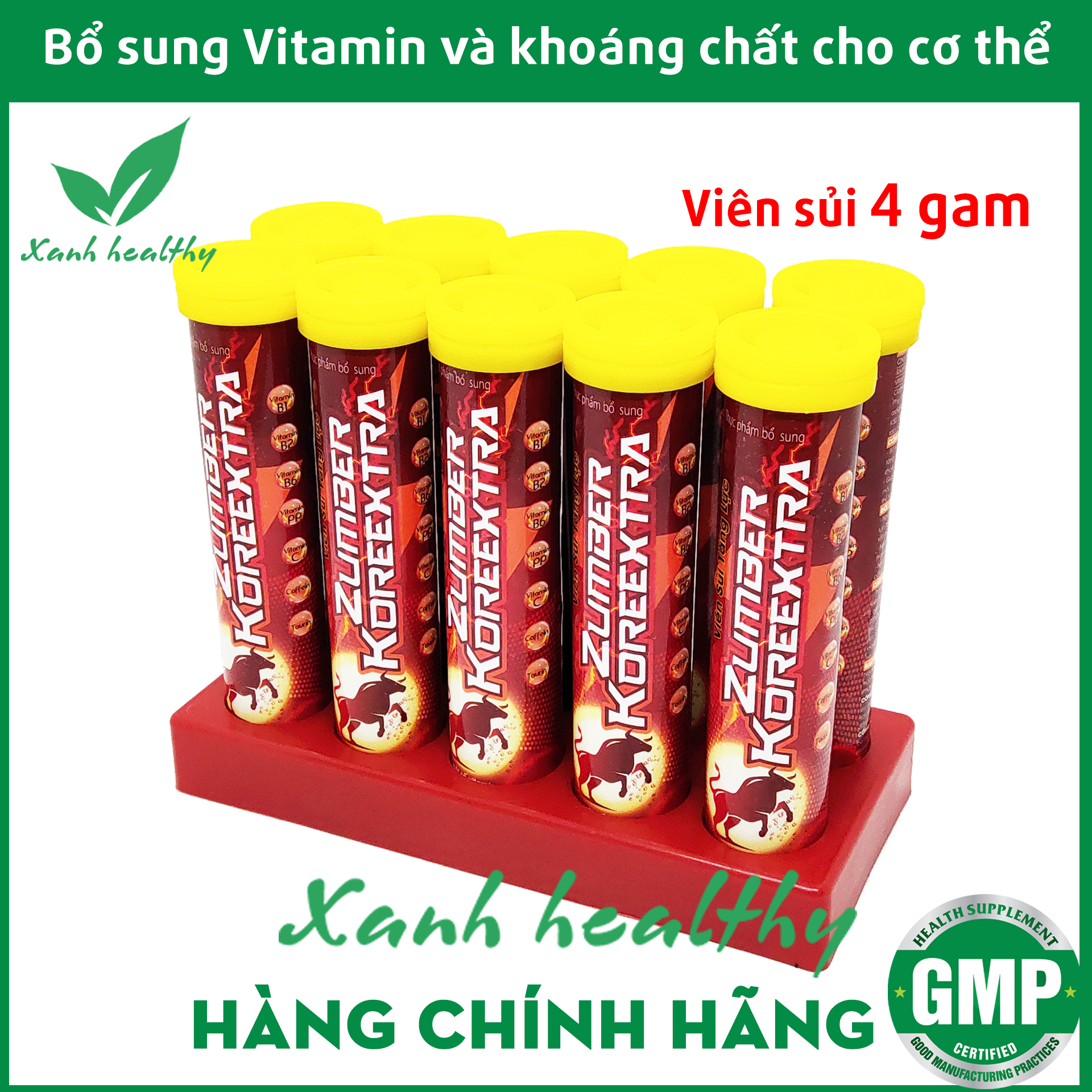Combo 5 tuýp sủi Tăng Lực ZZS - bổ sung acidamin, vitamin giúp tăng sức đề kháng, giảm mệt mỏi hiệu quả - Tuýp 20 viên
