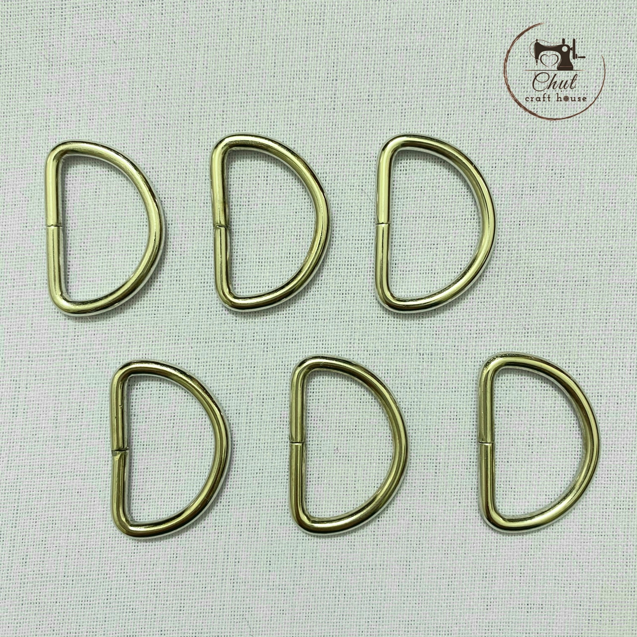 Khoen bán nguyệt chữ D dùng cho túi - ví - đồ da handmade