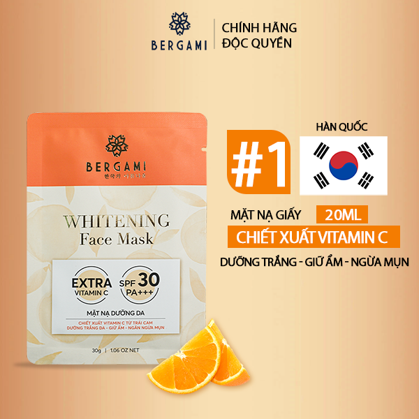 Mặt nạ dưỡng da Bergami, mặt nạ dưỡng ẩm, dưỡng ẩm giảm mụn trắng da giảm dầu chống lão hóa 30g
