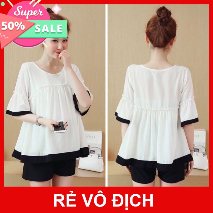 Áo bầu thời trang công sở mùa hè cộc tay chất đẹp
