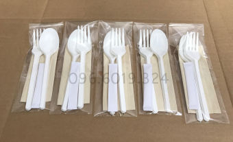 COMBO 100 BỘ MUỖNG - ĐŨA/NĨA - TĂM - KHĂN GIẤY DÙNG 1 LẦN