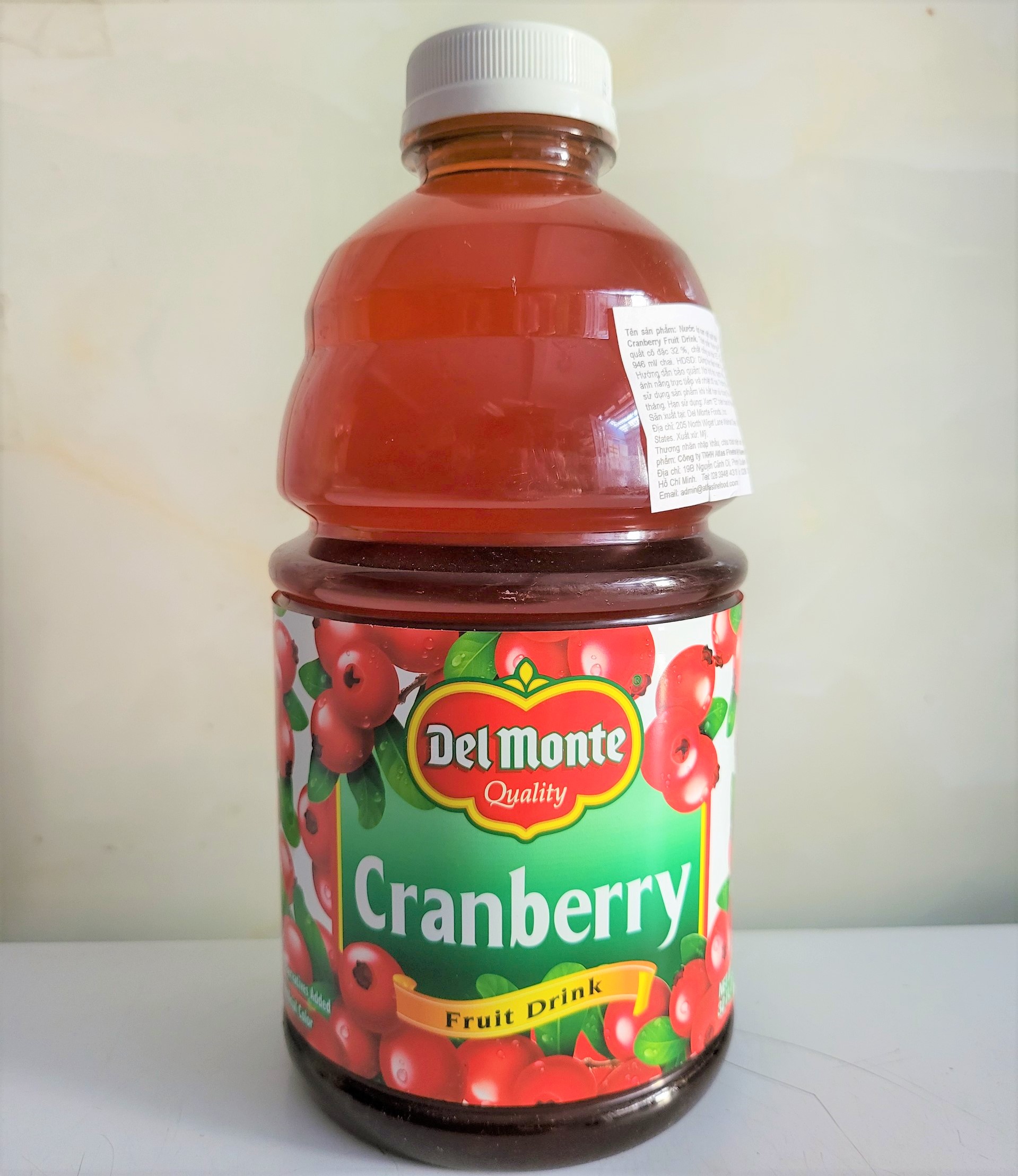 [Chai 946ml] NƯỚC ÉP NAM VIỆT QUẤT [USA] DEL MONTE Cranberry Fruit Drink (als-hk)