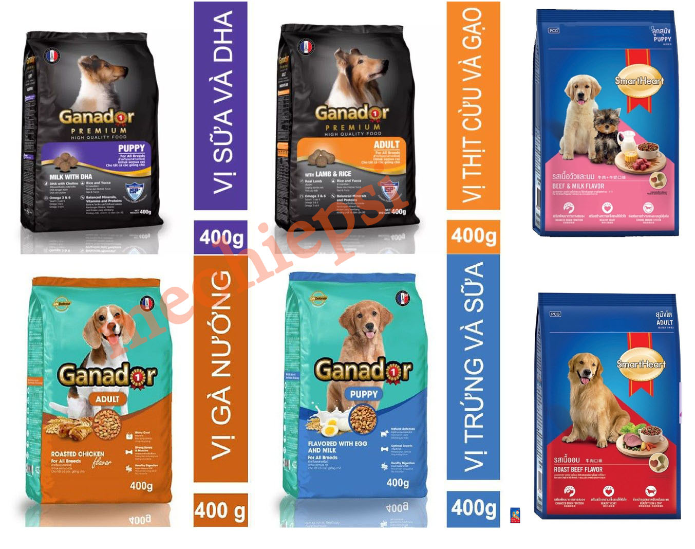 Hạt thức ăn cho chó Ganador - Thức ăn cho chó lớn, chó con gói 400gr