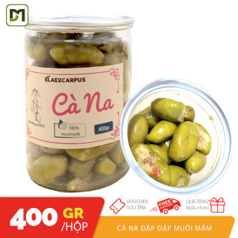 Hộp 400gr cà na đập dập mắm muối ớt tây ninh đủ vị chua cay ngọt chát giòn không chất bảo quản