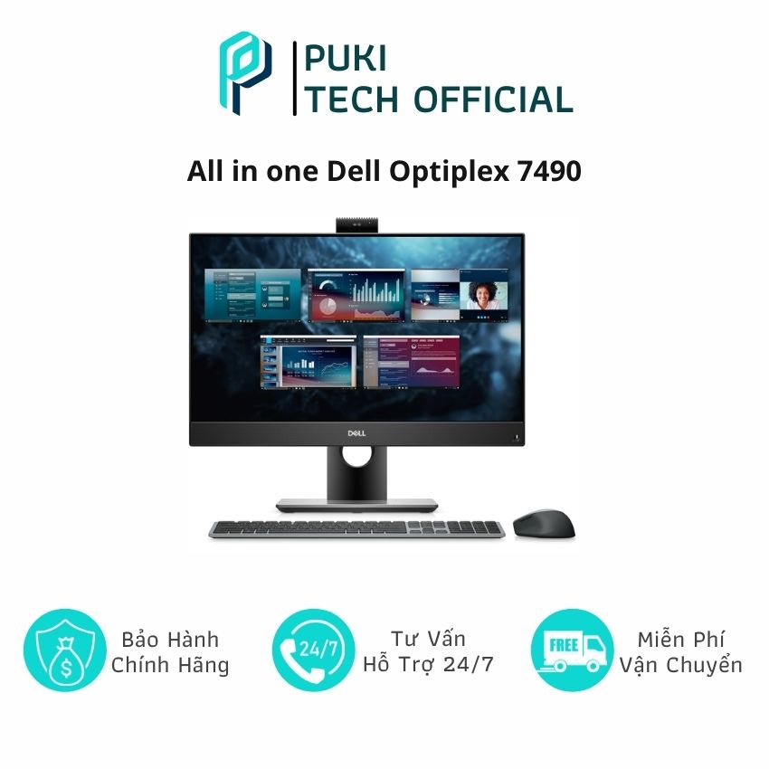 Máy tính để bàn pc All in one Dell Optiplex 7490 / Intel Core i5 - 11500 (2.7Ghz, 12MB)/ RAM 8GB DDR4/ 512GB SSD PCIe/ Nvidia Geforce GTX 1650/ 23.8inch FHD/ WL BT/ K&amp;M/ Ubuntu Linux 20.04S/ 3Yrs
