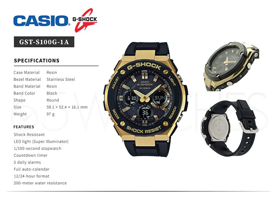 g shock gst s100g specs