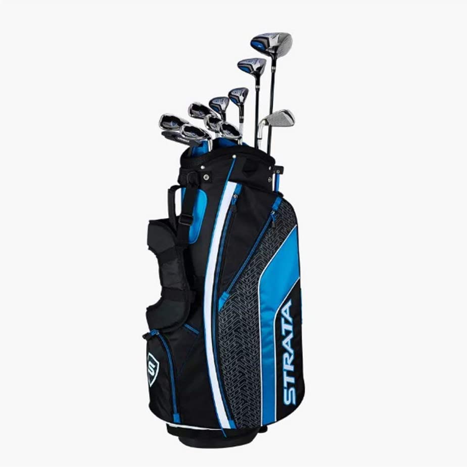 Callaway Men's Strata Complete 16 Piece Golf Club Set Includes: Driver, 3 wood, 4 and 5 Hybrid, 6 - 9 Iron, PW and SW, Putter, Stand Bag, 4 Head covers Right Handed Hander Set · v12