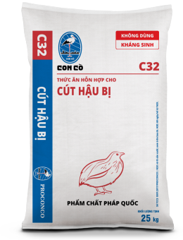 1 bao 25kg Cám Con Cò C32 thức ăn hỗn hợp cho cút hậu bị [thức ăn gà]