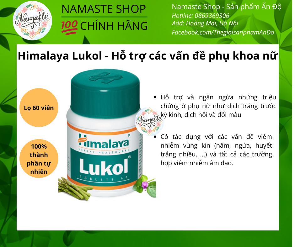 Himalaya Lukol - Hỗ trợ giảm các vấn đề phụ khoa cho phái nữ