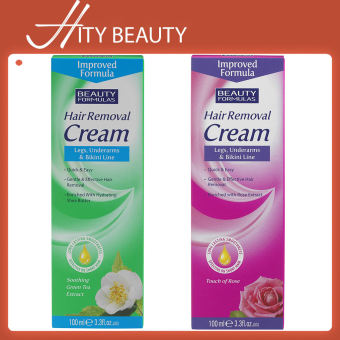 UK - Kem tẩy Wax lông bikini, tay chân BF Beauty Formulas Hair Removal Cream Hoa Hồng, Trà Xanh - 100ml - Hity Beauty