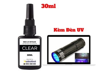 Keo Dán Uv Dán Mica Dán Kính Dán Inox BySun Clear BB010 30ml Kèm Đèn UV