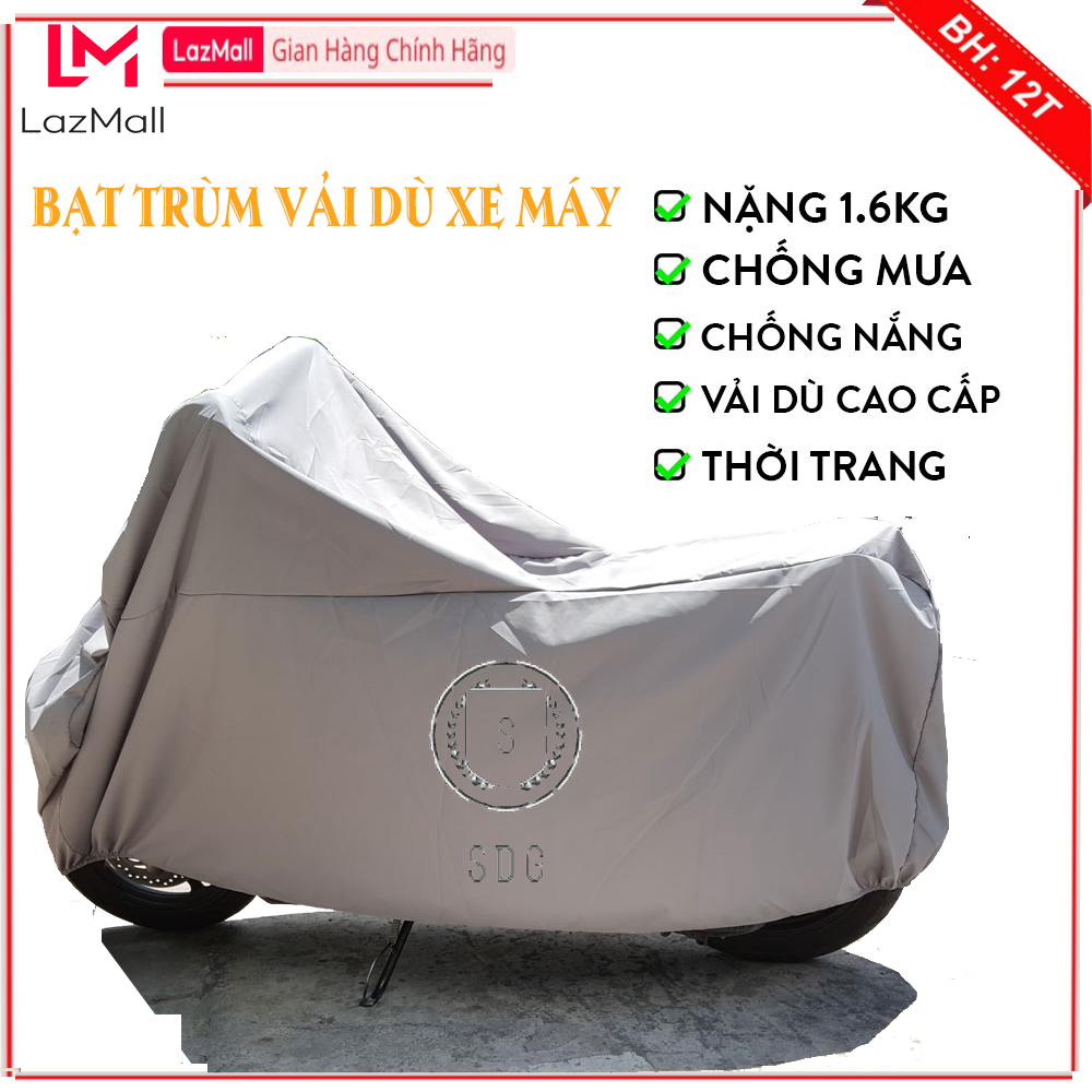  Bạt Phủ Xe Máy Vải Dù 2 Mặt Siêu Dày Chính Hãng - Thiết Kế Rộng Rãi Phù Hợp Cho Tất Cả Các Loại Xe Máy Vải Dù 2 Mặt Chống Thấm Mềm Mại,Không Bị Nhăn,Cách Nhiệt Hiệu Qủa,Trọng Lượng Bạt Khá Nặng Lên Không Bị Gió Thổi Bay 