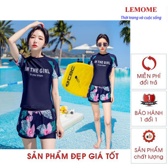 Đồ bơi nữ quần đùi kín đáo 2 mảnh đi biển có đệm ngực kiểu dáng thể thao năng động