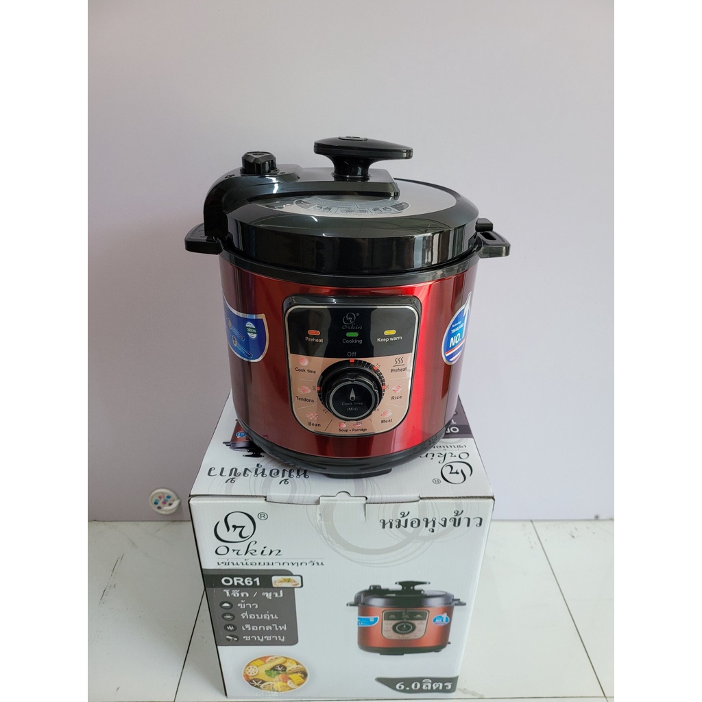 Nồi áp suất điện Orkin OR61 dung tích 6 lít Thái Lan, nồi áp suất ,nồi áp suất đa năng ,nồi áp suất điện ,nồi áp suất Orkin OR61 ,hàng cao cấp với thiết kế trắc trẵn cài đặt giờ lấu linh hoạt đa sử dụng rễ vệ sinh BH 1 NĂM