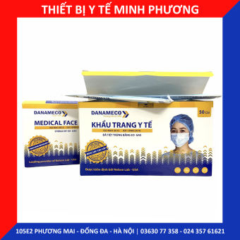 Khẩu trang y tế DANAMECO tiệt trùng từng chiếc (3 lớp kháng khuẩn) chính hãng