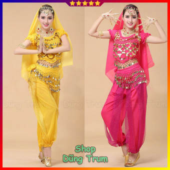 Trang phục múa bụng Ấn Độ người lớn mẫu Quần dây kết hợp Áo cộc