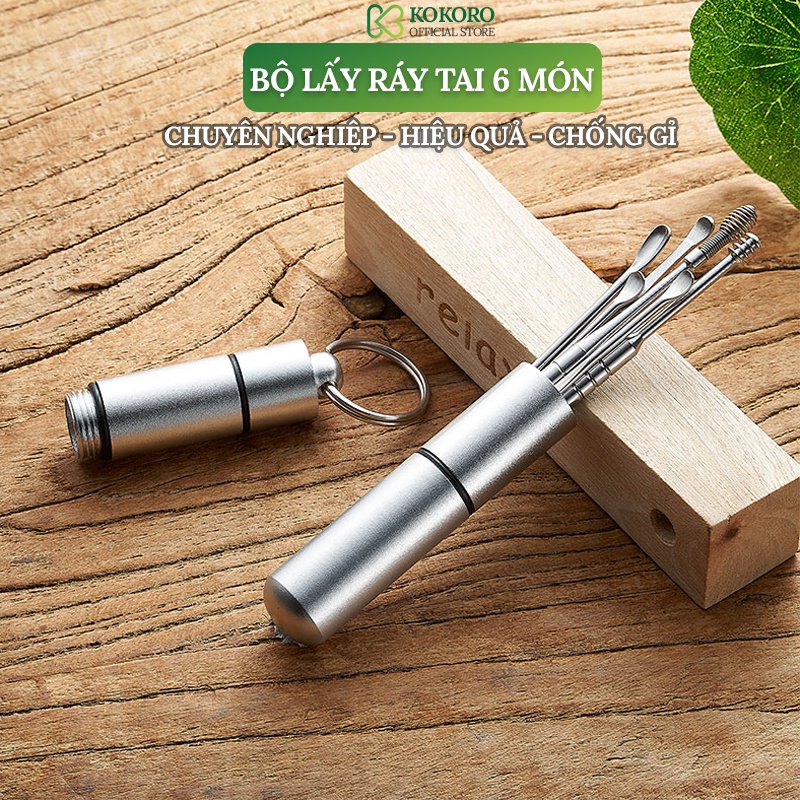 Bộ Lấy Ráy Tai, Bộ Ngoáy Tai 6 Món Thép Không Gỉ An Toàn Cho Cả Gia Đình Vatiso MLR01