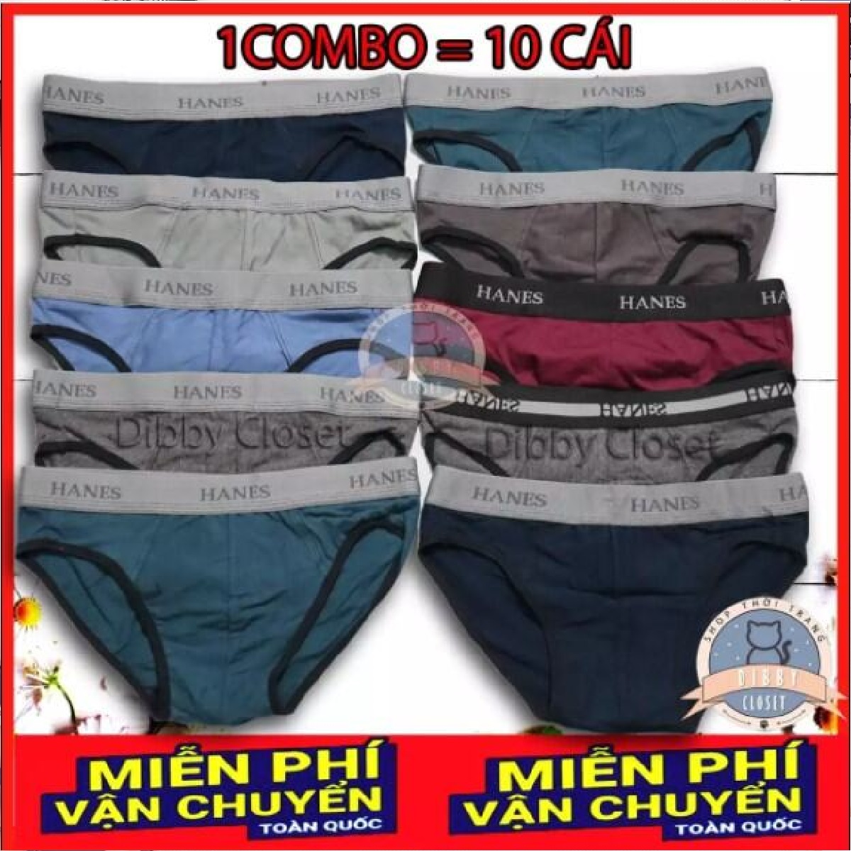 Combo 10 Quần Lót Nam | quần xì nam | quần xịp sịp nam vải cotton 2 chiều | đồ lót nam đủ size từ 40-85kg nhiều màu.