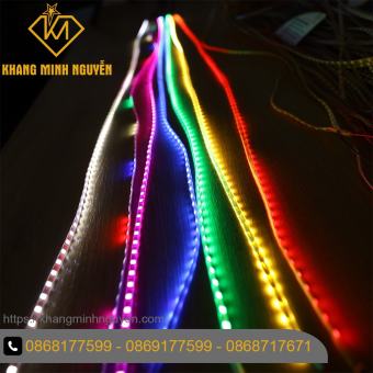 Đèn led dây 2835 120 bóng/mét, chống nước, màu Đỏ, Hồng, Vàng, X.Lá, X.Dương, Trắng, Chớp đuổi 7 màu.