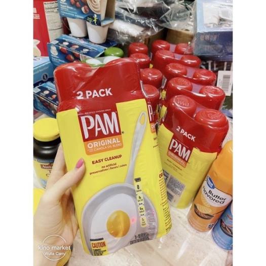 05/24 [Auth Bill Mỹ Air ]PAM Original -12 oz ( ~ 1200 lần xịt ) [ chai mới ] Dầu Ăn Kiêng 0 calories Dạng Xịt hạt cải