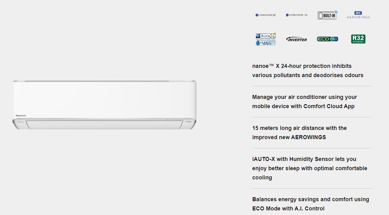 Panasonic Wechselrichter, Single-Split-Klimaanlage CU-XU28XKZW — CS-XU28XKZW 28000 BTU