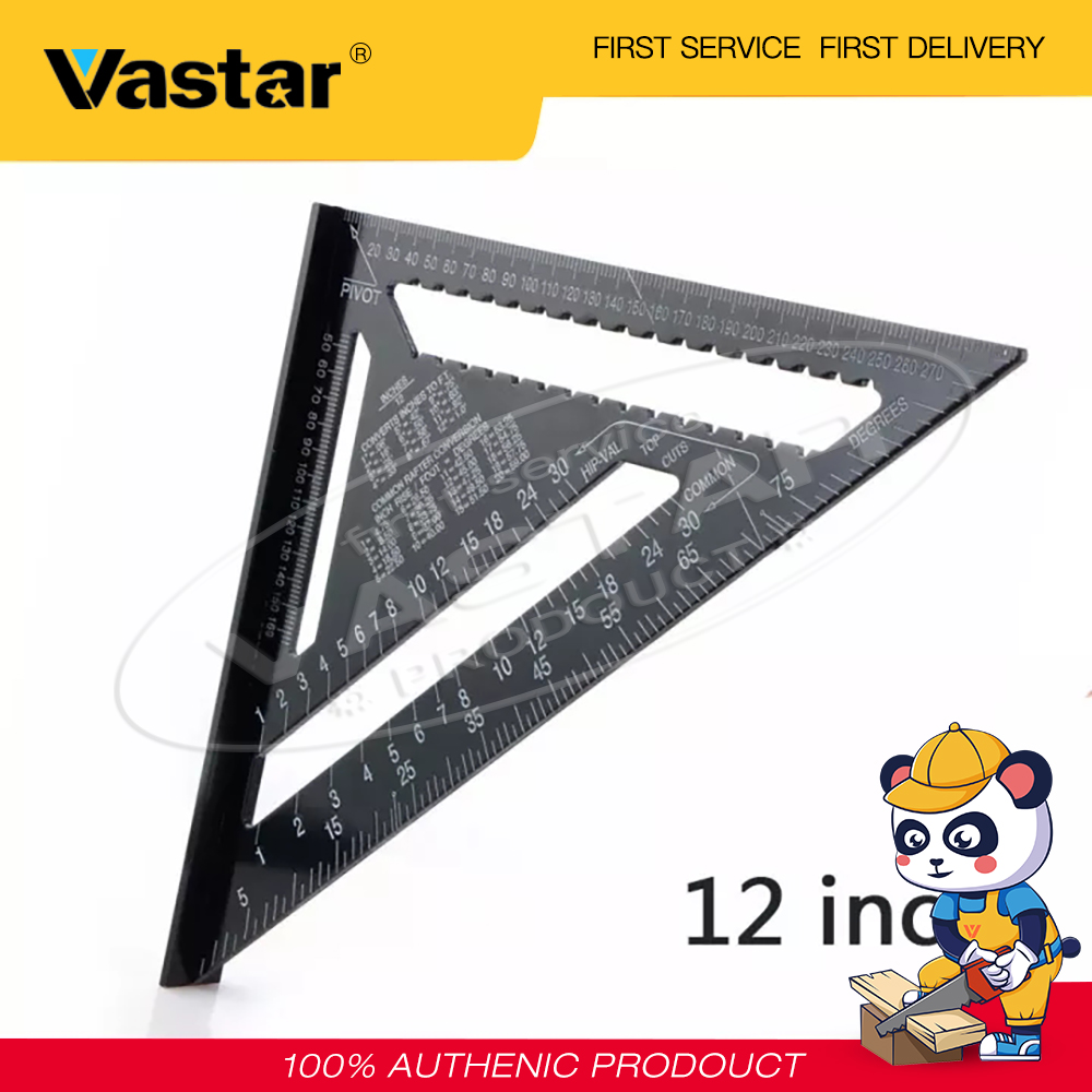 Vastar 12Inch Nhôm Tam Giác Hợp Kim Thước Đo Góc Thước Đo Góc Chế Biến Gỗ Dụng Cụ Đo MITRE Tốc Độ Xây Dựng Thước Đo Vuông