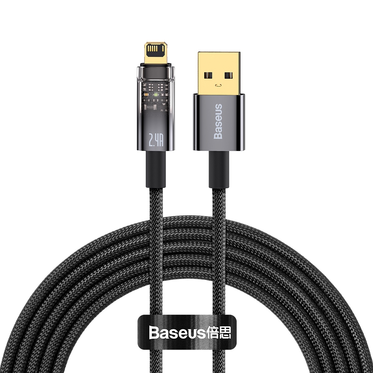 Cáp sạc tự ngắt baseus explorer series gen2 c to l 20w, u to l 2.4a