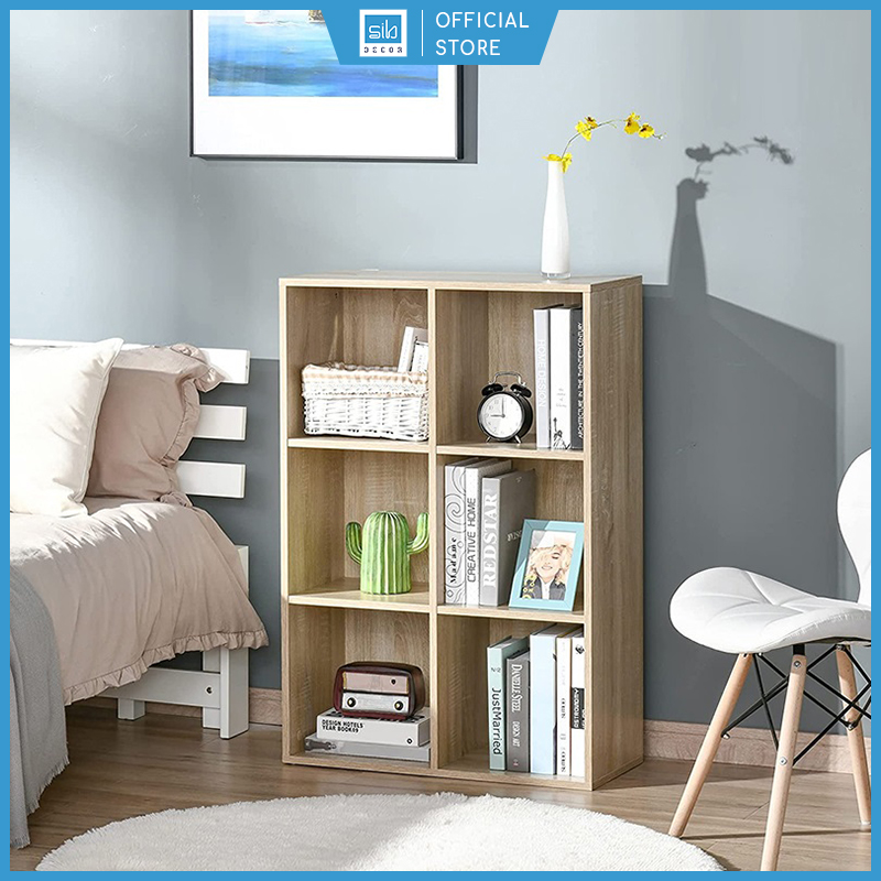 Tủ sách gỗ 6 ngăn kích thước 97.5 x 65.5 x 30cm thương hiệu sib decor