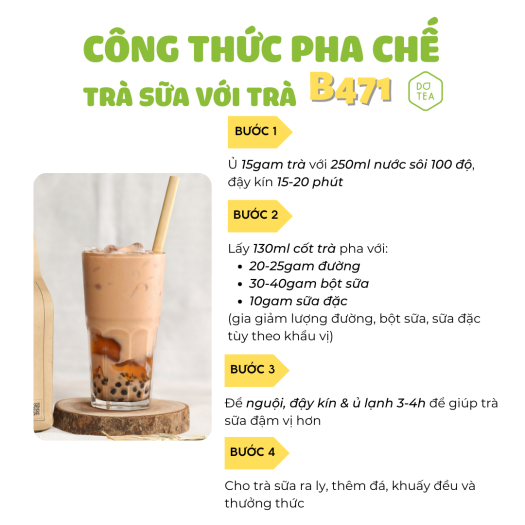 Trà đen viên chuyên dùng pha chế trà sữa truyền thống, trà trái cây, đậm trà, sắc nước nâu đỏ bắt mắt - 100G Dotea B471