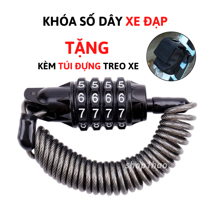 Khóa Xe Đạp Thể Thao Chống Trộm, Khóa Số Dây Gắn Yên Xe Đạp Không Cần Chìa Khóa