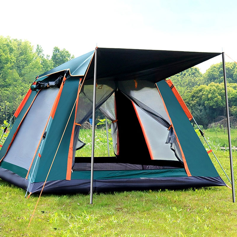 Lều Cắm Trại Tự Động Giá Đỡ Thủy Lực Lều Dã Ngoại 3-4 Người Hai Tầng Lều Cắm Trại, Lều Câu Cá, Lều Bãi Biển Hai Lớp Chống Nắng Thoáng Khí Không Gian Lớn
