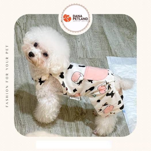 Jum yếm họa tiết bò sữa dễ thương cho chó mèo