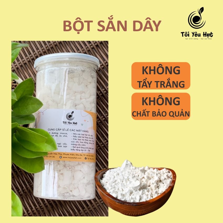 Bột sắn dây nguyên chất 100% 500g giúp thanh nhiệt, giải độc, mát gan, làm đẹp da, tăng vòng 1 -Tôi Yêu Hạt