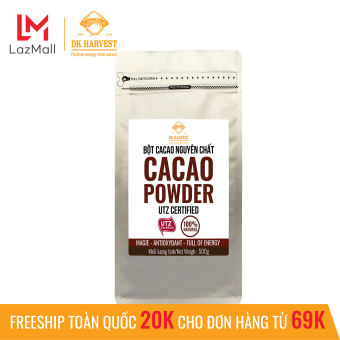 Bột cacao nguyên chất cao cấp DK Harvest đạt chuẩn UTZ - không pha trộn tạp chất , dễ tan, đậm đà, thích hợp ăn kiêng, giảm cân