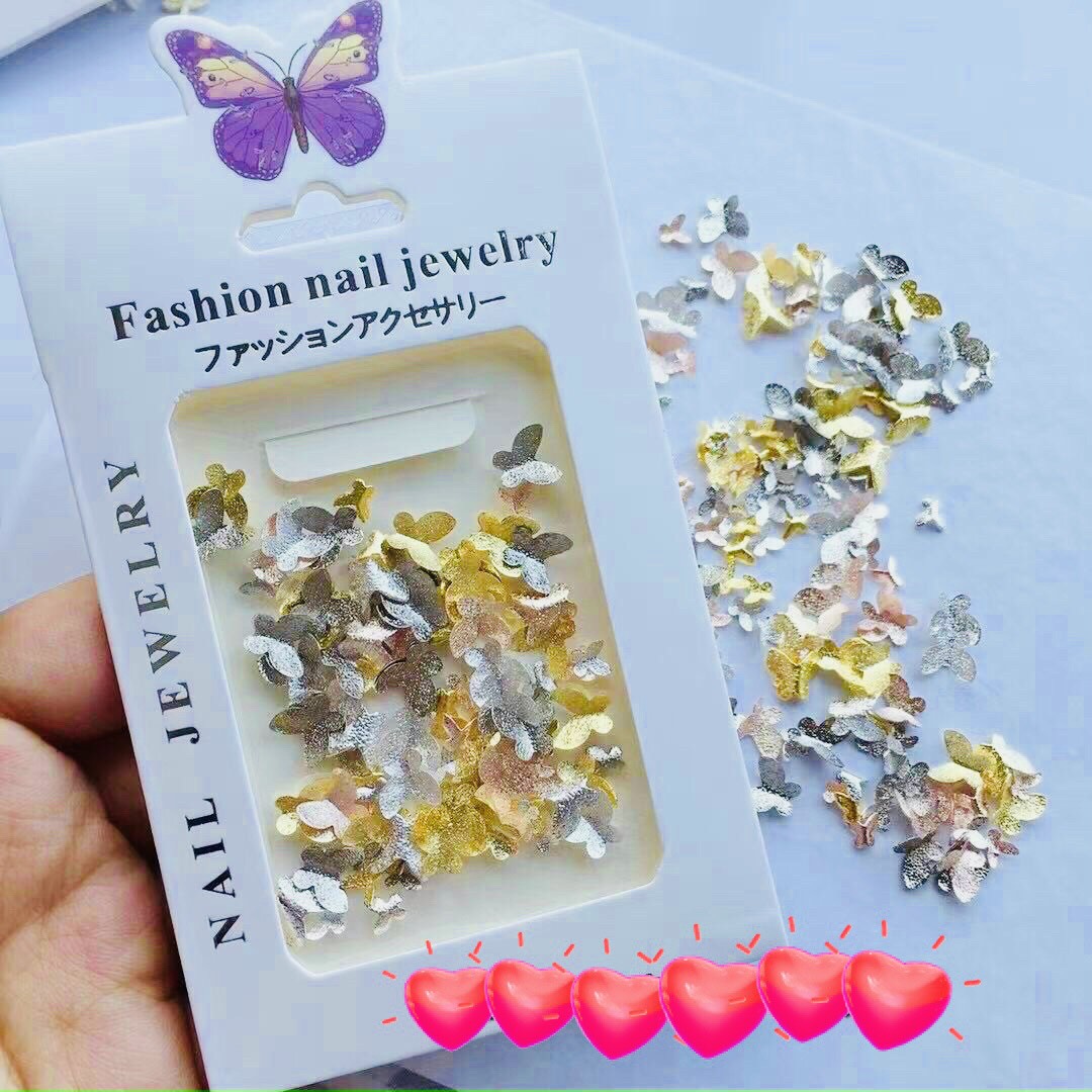 Charm Cao Cấp-Charm bướm trang trí móng, set charm bướm nhiều màu sắc