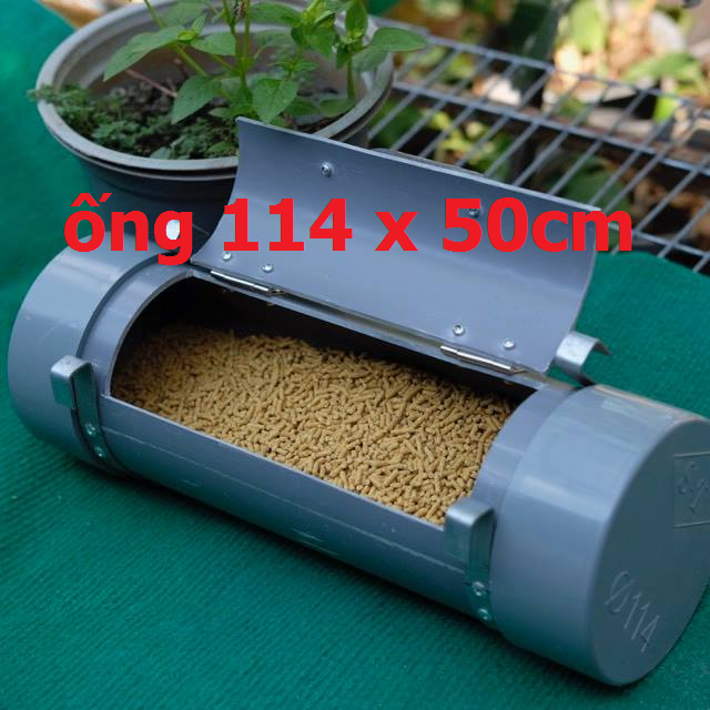 MÁNG ĐỰNG THỨC ĂN THÔNG MINH CHO GÀ ( ỐNG 114 DÀY 4LI X 50CM )