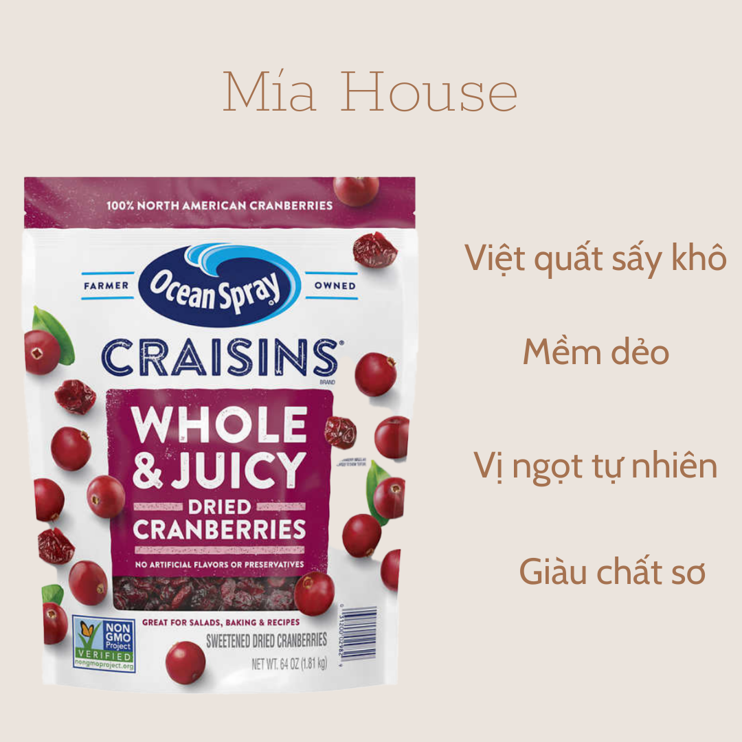 Nam việt quất sấy khô Ocean Spray CRAISINS Dries Cranberries Original 1.81kg