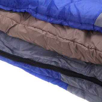 Wind Tour Thermal Adult Sleeping Bag Autumn Winter Envelope Hooded Outdoor Travel Camping Water Resistant Thick 1.3kg Blue April 2018 - 4 Wind Tour Thermal Adult Sleeping Bag Autumn Winter Envelope Hooded Outdoor Travel Camping Water Resistant Thick 1.3kg Blue - 4