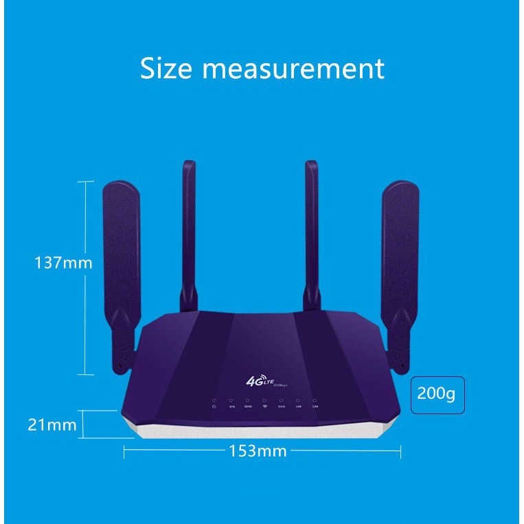ข้อมูลเพิ่มเติมของ 4G เราเตอร์ ใส่ซิมปล่อย Wi-Fi 300Mbps 4G LTE Wireless Router รองรับ 4G ทุกเครือข่าย รองรับการใช้งาน Wifi ได้พร้อมกัน 32 (BR)