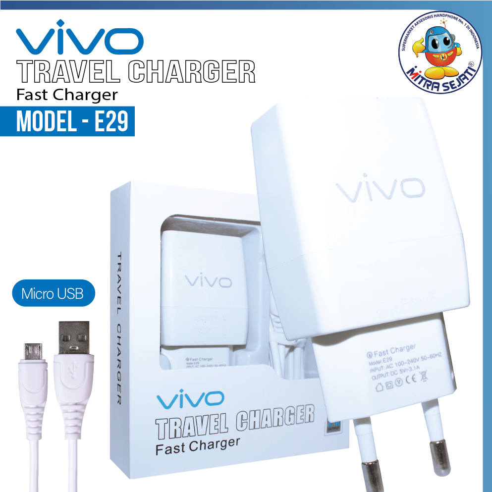 Charger Smart E29 3.1A Micro Vivo Branded-ATCMICE29SMVI
